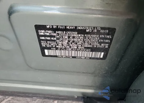 2015 Subaru Forester 2.5I Touring z USA, uszkodzony, nr VIN JF2SJAWC6FH589046